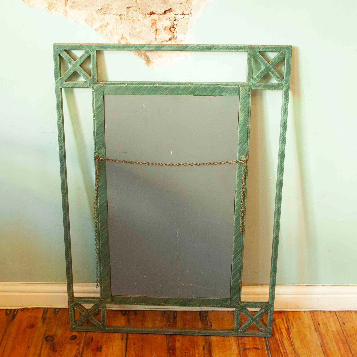 Wrought iron console table & mirror